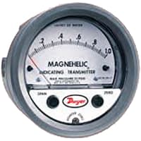 Dwyer Instruments Differential Pressure Gauge, Range 0-2.0" w.c., Max. Pressure 2 psi (13.79 kPa)