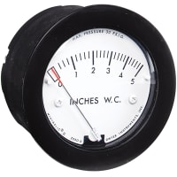 Dwyer Instruments Differential Pressure Gauge, 0-0.5in, Barbed Taps, 3-1/16" OD, 2-5000 Series