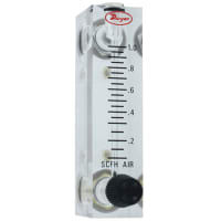 Dwyer Instruments Flowmeter, Model VFA, 10-100 LPM Air, 2-in. Scale, 5% Accuracy, Brass Valve