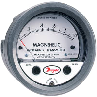 Dwyer Instruments Differential Pressure Gauge, Range 0-1.0" w.c., Max. Pressure 25 psi (1.7 bar)