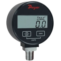 Dwyer Instruments Pressure Gauge, Digital, 30-in Hg - 0 psi Range, +/-1% Accur., for Liquids/Gases