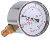 Dwyer Instruments Low pressure gauge, 2.5, dual range 0-15 w.c.(0-3.75 kPa), bottom connection