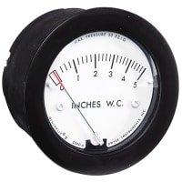 Dwyer Instruments Differential Pressure Gauge, 0-1.0in of Water, 2-5000 Series