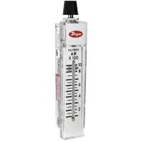 Dwyer Instruments Flowmeter, RMA, 30-200 cc/min air, 2in scale, 4% Ac, Stainless steel valve, 1/8in nptf