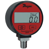 Dwyer Instruments Pressure Gauge; Digital; 0 to 30 psi Range; +/-1% Accuracy; for Air/Comp. Gases