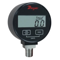 Dwyer Instruments Digital Pressure Gage, 1% Accuracy, Compatible Liquids & Gases, -30" Hg-0-100psi