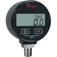 Dwyer Instruments Pressure Gauge, Digital, 0 to 200 psi Range, +/-1% Accuracy, for Liquids/Gases