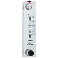 Dwyer Instruments Flowmeter, Model VFB, 0.2-4 LPM Air, 4-in. Scale, 3% Accuracy, Brass Valve