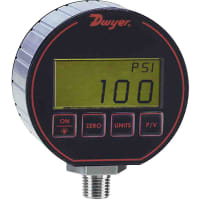 Dwyer Instruments Pressure Gauge, 4-Digit Display, 3000psi, +/-0.25% Accuracy, NEMA 4X, DPG Series