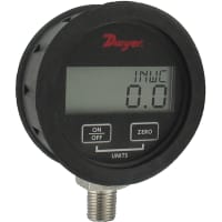 Dwyer Instruments Single Pressure Digital Gage with Rubber Boot, 0-100 Psi, 0.5% Accuracy