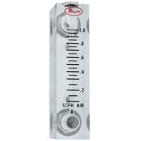 Dwyer Instruments Flowmeter, VFA, 0.6-5 GPH Water, 2-in. Scale, 5% Accuracy, Stainless Wetted Parts