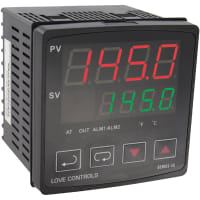 Dwyer Instruments 4C PID Temperature Controller, 96x96mm 1 RTD, Thermocouple Input, 1 Output Relay