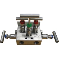 Dwyer Instruments Manifold; 5-Valve; Flanged; for Use with Series 3100 Diff. Pressure Transmitters