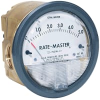 Dwyer Instruments Flowmeter, RMV, DIAL, 0-5 GPM water, 5in, brass body, 2% Acc, 1in NPTF