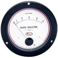 Dwyer Instruments Flowmeter, RMVII, DIAL, 0-5 GPM water, 5in, panel mount, 5% Acc, 3/4in NPTF