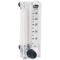 Dwyer Instruments Flowmeter, MMF-50-PV, +/- 10% FS Acc, 5-50 SCFH air, Bottom Mounted Valve