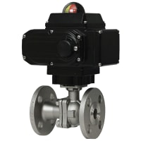 Dwyer Instruments 1/2" NEMA 4X Modulating, 24 VDC, 2-Piece Flanged Stainless Steel Ball Valve