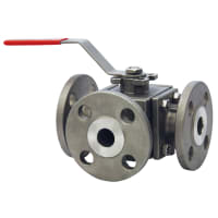 Dwyer Instruments 2-1/2" Hand Operated, Flow Path A, , 3-Way Flanged Stainless Steel Ball Valve