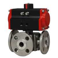 Dwyer Instruments 3/4" Double Acting, Flow Path A, , 3-Way Flanged Stainless Steel Ball Valve