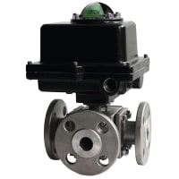 Dwyer Instruments 2-1/2" Exp Elec. Modulating, Flow Path E, 120VAC, 3-Way Flanged SST Ball Valve