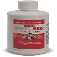 DYKEM Layout Fluid, Red, Bottle, Brush In-Cap, 4 oz., STEEL RED Series