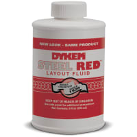 DYKEM Layout Fluid, Red, Bottle, Brush In-Cap, 8 oz., STEEL RED Series