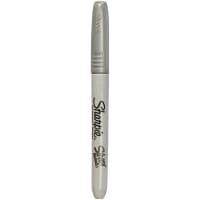 Dymo Sharpie Br&s Permanent Marker, Fine Point, Nontoxic, Metallic Silver