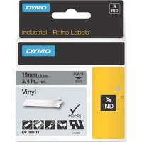 Dymo Label Printer Tape, Vinyl, White on Green, 3/4" x 18 Ft, RhinoPro Series