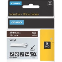 Dymo RHINOPRO 1IN WHITE ON BROWN VINYL TAPE