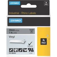 Dymo RHINOPRO 1IN WHITE ON GRAY VINYL TAPE