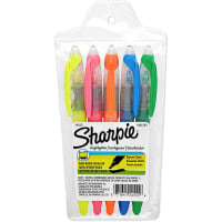 Dymo Sharpie Accent Liquid Pen Style Highlighter, Chisel Tip, Assorted, 5/Set