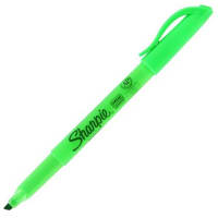 Dymo Sharpie Accent Pocket Style Highlighter, Chisel Tip, Fluorescent Green