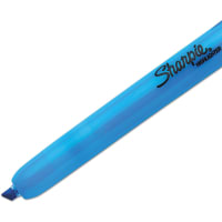 Dymo Sharpie Accent Pen-Style Retractable Highlighter, Fluorescent Blue, 12-Pack