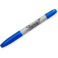 Dymo Sharpie Twin-Tip Permanent Marker, Fine/ultra Fine Point, Blue