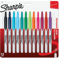 Dymo Sharpie Retractable Permanent Markers, Fine Point, Assorted Colors