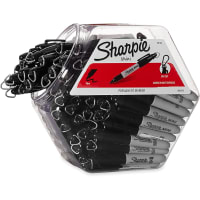 Dymo Sharpie Permanent Markers, Fine Point, Black, 72-Pack Canister