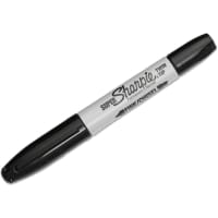 Dymo Sharpie Super Twin-Tip Permanent Marker, Fine/Chisel Tip, Black