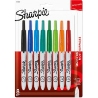 Dymo Sharpie Retractable Permanent Markers, Ultra Fine Point, Assorted Colors