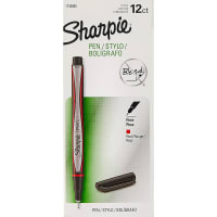 Dymo Sharpie Plastic Point Stick Water Resistant Pen, Fine Point, Red