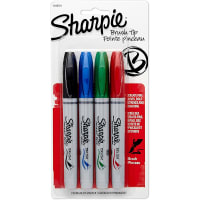 Dymo Sharpie Permanent Marker, Brush Tip, Assorted Colors