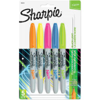 Dymo Sharpie Neon Permanent Markers, Assorted Colors