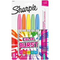 Dymo Sharpie Color Burst Permanent Markers, Fine Point, Assorted Colors