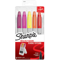 Dymo Sharpie Permanent Markers w/Storage Case, Fine Point, Dynamic Colors