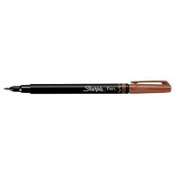 Dymo Sharpie Brush Tip Pens, Fine Brush Tip, Brown