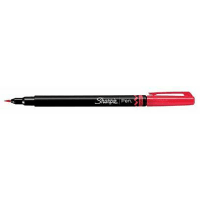 Dymo Sharpie Brush Tip Pens, Fine Brush Tip, Red