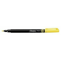 Dymo Sharpie Brush Tip Pens, Fine Brush Tip, Yellow