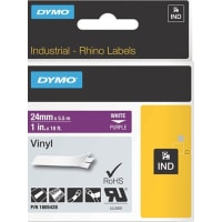 Dymo RHINOPRO 1IN WHITE ON PURPLE VINYL TAPE