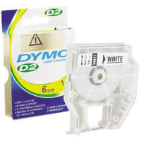 Dymo Dymo wht background tape, 6mm 10m length