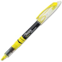 Dymo Sharpie Pen-Style Liquid Highlighters, Fluorescent Yellow Ink. Clear Barrel