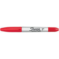 Dymo Sharpie Twin Tip Permanent Marker, Fine/Ultra Fine Point, Red